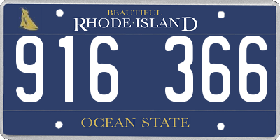 RI license plate 916366