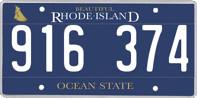 RI license plate 916374