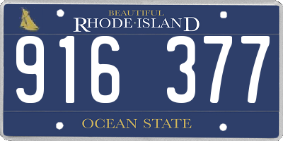 RI license plate 916377