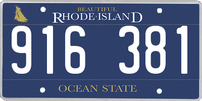 RI license plate 916381