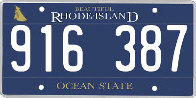 RI license plate 916387