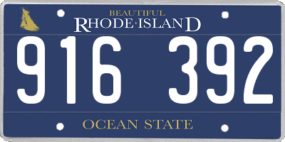 RI license plate 916392