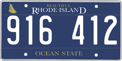 RI license plate 916412