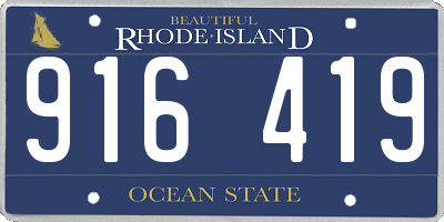 RI license plate 916419