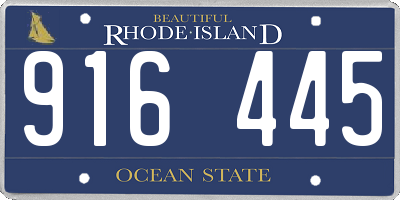 RI license plate 916445