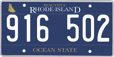 RI license plate 916502