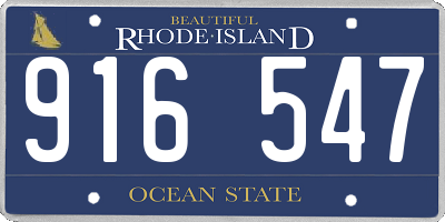 RI license plate 916547