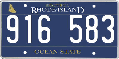 RI license plate 916583
