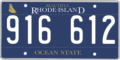 RI license plate 916612