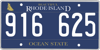 RI license plate 916625