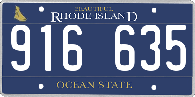 RI license plate 916635