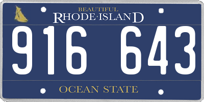 RI license plate 916643
