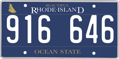 RI license plate 916646