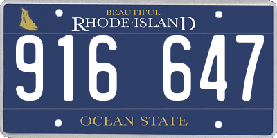 RI license plate 916647