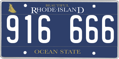 RI license plate 916666