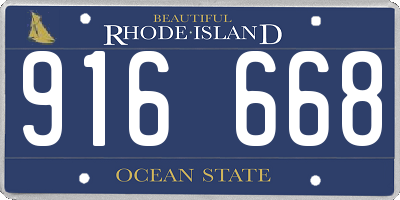 RI license plate 916668