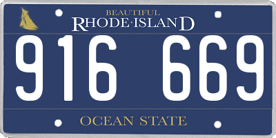 RI license plate 916669