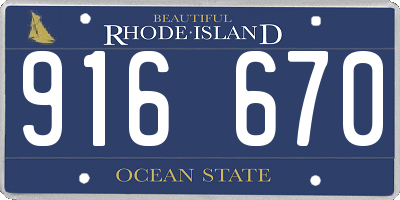 RI license plate 916670