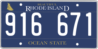 RI license plate 916671