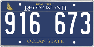 RI license plate 916673