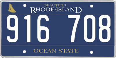 RI license plate 916708