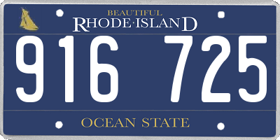 RI license plate 916725