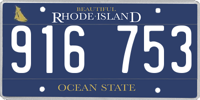 RI license plate 916753