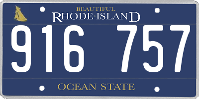 RI license plate 916757
