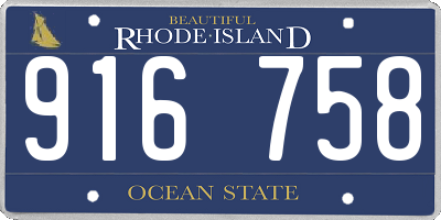 RI license plate 916758