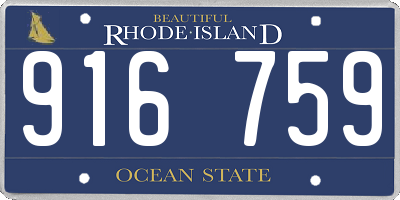 RI license plate 916759