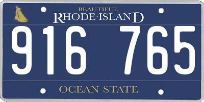 RI license plate 916765