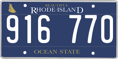 RI license plate 916770