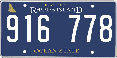 RI license plate 916778