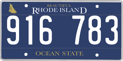 RI license plate 916783