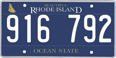 RI license plate 916792