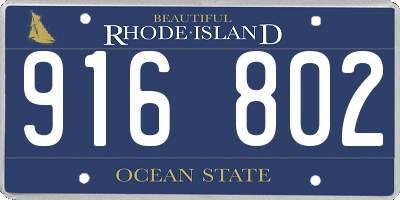 RI license plate 916802