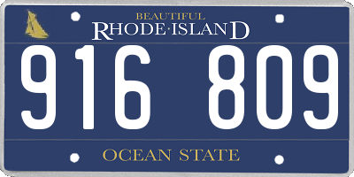 RI license plate 916809