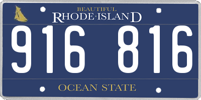 RI license plate 916816