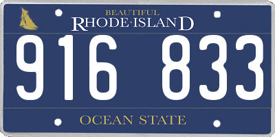 RI license plate 916833