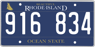 RI license plate 916834