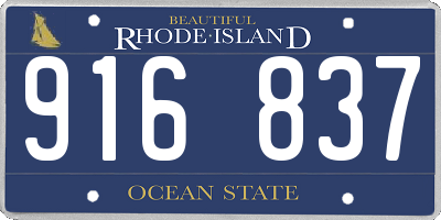 RI license plate 916837