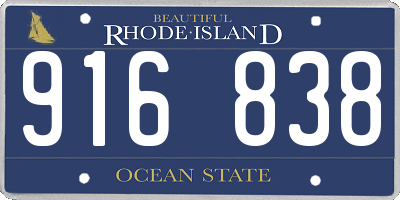 RI license plate 916838