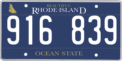 RI license plate 916839