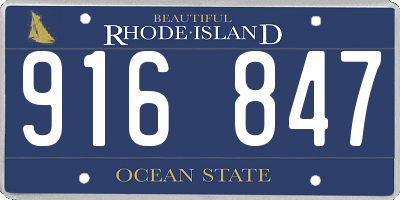 RI license plate 916847