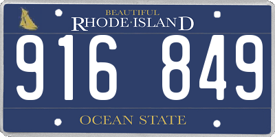 RI license plate 916849