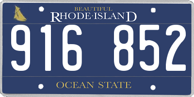 RI license plate 916852