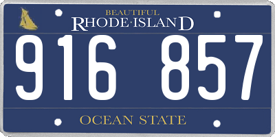 RI license plate 916857