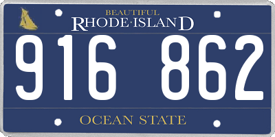 RI license plate 916862
