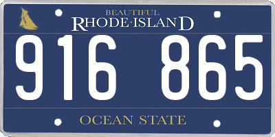 RI license plate 916865