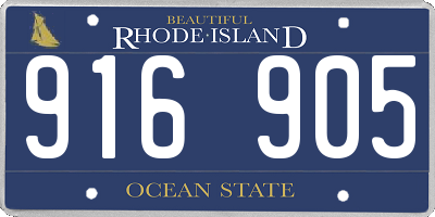 RI license plate 916905